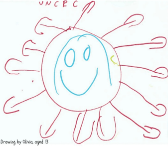 Happy face drawing by child
