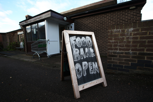 Picture of sing in front of Top Valley food bank in Nottingham