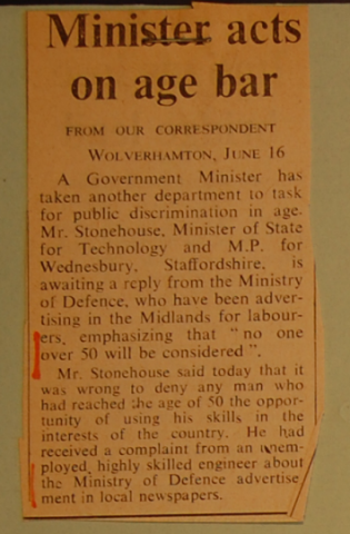 Newspaper clipping attached in support of inf's stating that they had been discriminated against - 2-10-1061