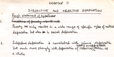 Townsend notes for chapter 11 on subjective and objective deprivation